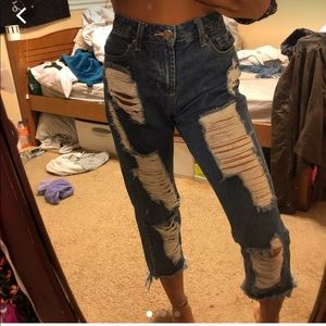 distressed jeans